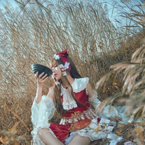 cos：东方project-荒野中的博丽灵梦。