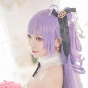 cos：碧蓝航线独角兽婚纱cos正片@凌乱