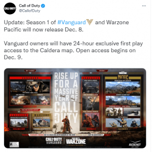 《使命召唤：战区》新太平洋地图延期到12月9日推出