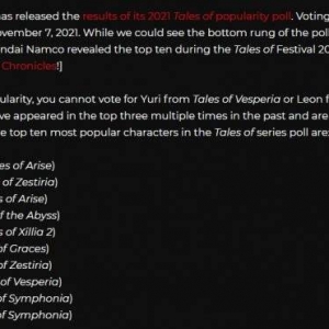 传说祭2021公布《传说》系列角色人气排名 杜欧哈林第一 奥尔芬上榜 没有希侬？ ...