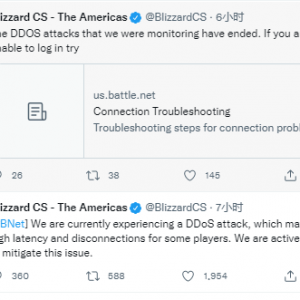 暴雪服务器受DDOS攻击！《使命召唤》双倍XP活动受影响