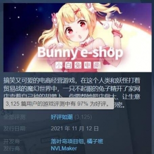 国产黑马《小白兔电商》Steam好评率已高达97%