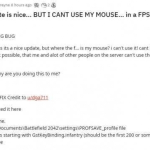 《战地2042》更新后鼠标无法左右瞄准！玩家给出办法