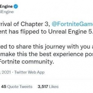 堡垒之夜第三章已采用虚幻5引擎！首款虚幻5引擎游戏已出炉