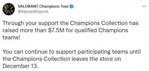 《Valorant》全球冠军赛系列皮肤奖金池更新