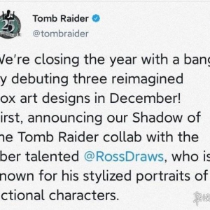 官方发布《古墓丽影：暗影》重绘封面 庆祝系列25周年