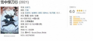豆瓣评分6.0！网友吐槽《雪中悍刀行》打戏太慢了