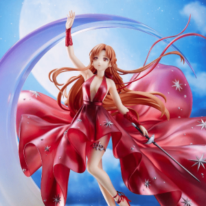 《刀剑神域》亚丝娜水晶礼服手办 红色深V性感美丽