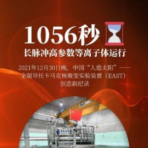 创世界新纪录！中国“人造太阳”运行时间实现1056秒