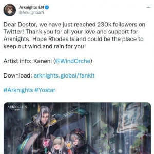 《明日方舟》国际服公开23w粉丝突破贺图