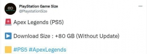 PS5版《Apex英雄》下载容量曝光 为80GB