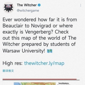 波兰大学生们绘制《巫师》游戏世界地图 CDPR点赞