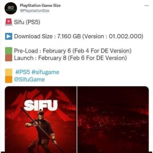 功夫游戏《师父》PS5版文件大小曝光！仅需7个G