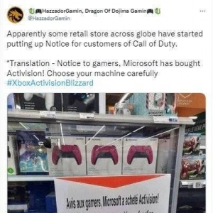 因微软收购动视法国零售商Cora提醒消费者谨慎购买PS5 法国零售商提醒消费者谨慎购买PS ...