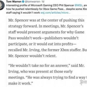 Xbox员工说XGP不可行！斯宾塞：我一定会让它行的