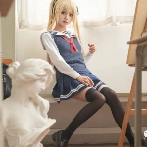 cos：路人女主金黄双马尾英梨梨cos正片@腥味猫罐