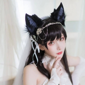 cos：碧蓝航线白色婚纱爱宕犬cos正片@萝莉控