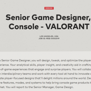 FPS游戏《Valorant》或将开发主机版本