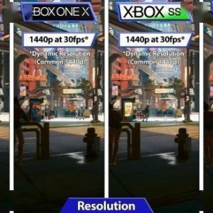 《赛博朋克2077》1.5版本次世代Xbox Series、Xbox One画面帧数对比