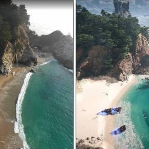 地平线：西之绝境游戏与现实场景对比