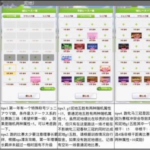 赛马娘：以巅峰杯特殊事件为中心的最优赛程推荐