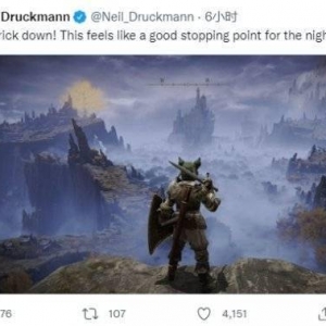 游戏制作人也受苦！顽皮狗尼尔晒《艾尔登法环》截图