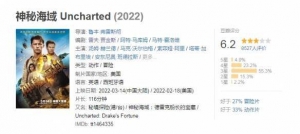 《神秘海域》豆瓣评分6.2分：中规中矩的爆米花电影