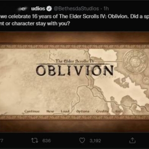 回味经典！B社庆祝《上古卷轴4：湮没》发售16周年