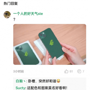 当苍岭绿配色的iPhone 13印上中国邮政logo 毫不违和
