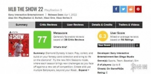 《美国职业棒球大联盟22》全球媒体评分汇总 M站77分