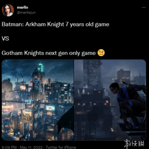 质量过低！《哥谭骑士》和《蝙蝠侠阿卡姆》画面对比
