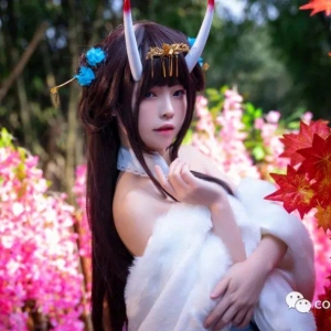 cos：碧蓝航线水蓝色旗袍能代cos正片@可可