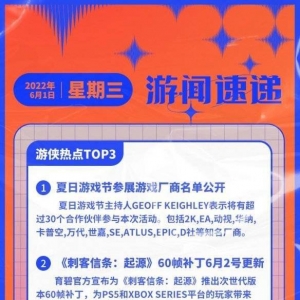 游侠早报：夏日游戏节厂商名单 XGP六月上旬阵容公布