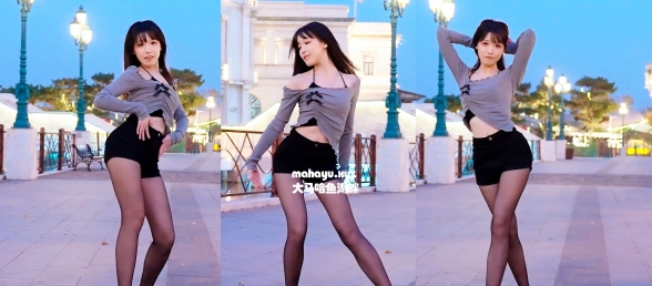 出门散步，偶遇一个美女姐姐跳舞